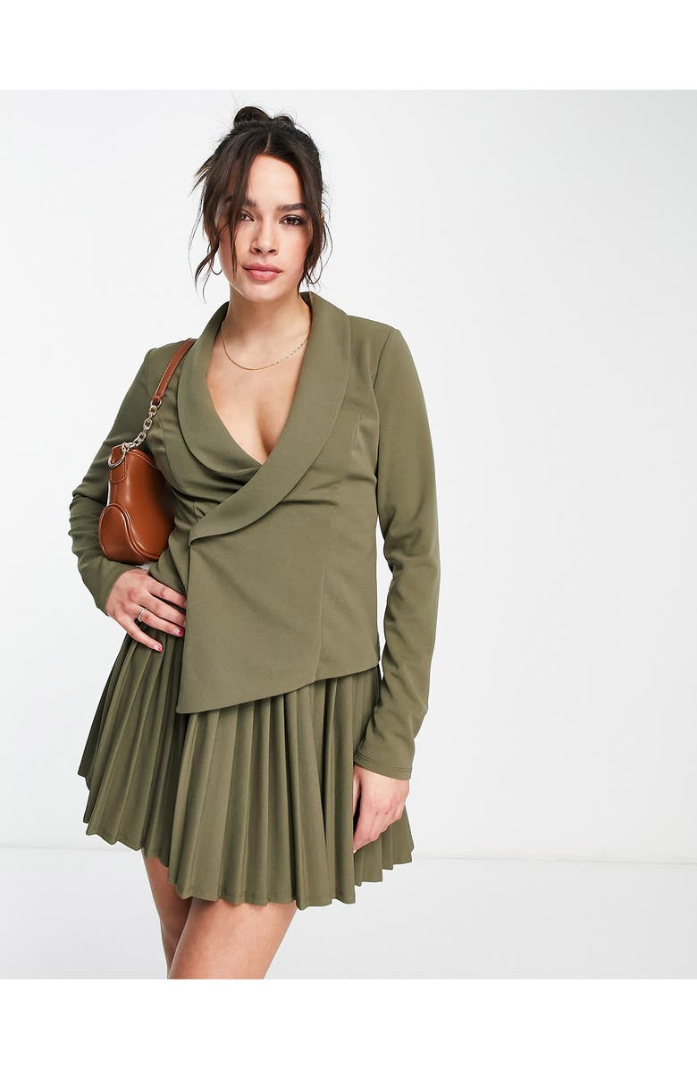 ASOS DESIGN Pleated Skater Minidress, Alternate, color, 