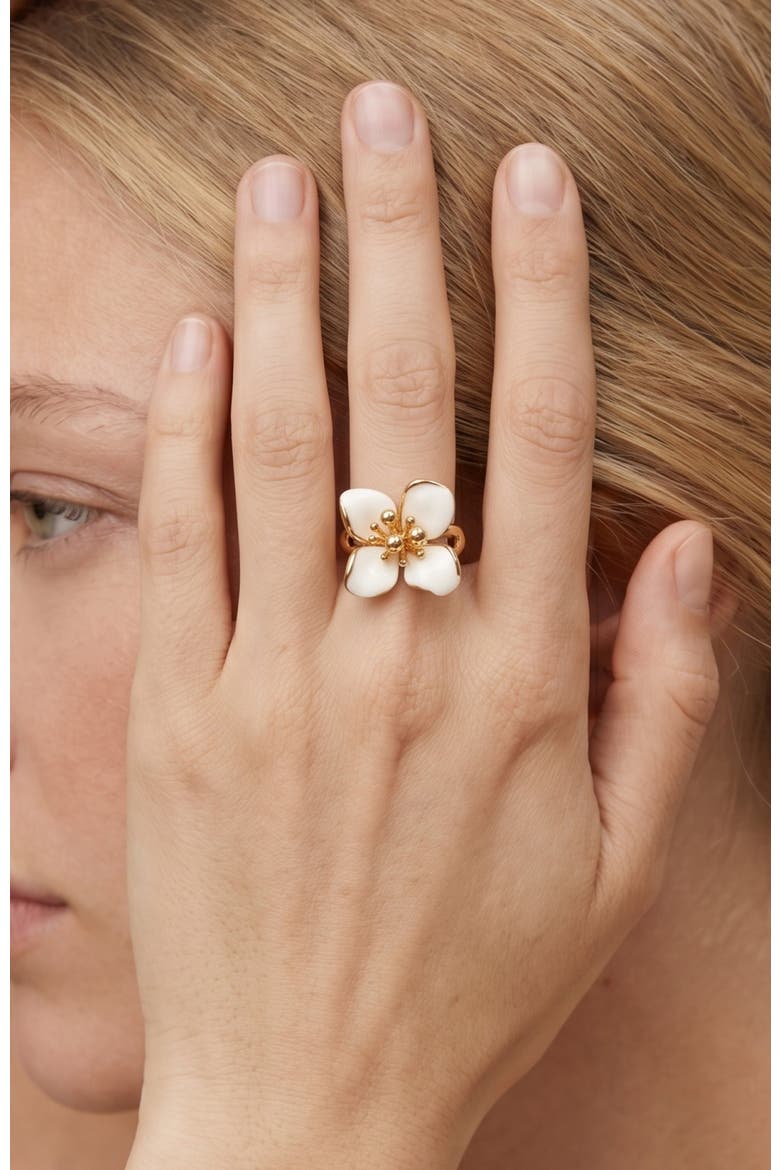 Iris Blossom Ring, Alternate, color, White & Gold