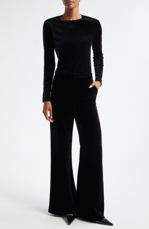 L Agence Maghra Mid-rise Wide-leg Velvet Trousers