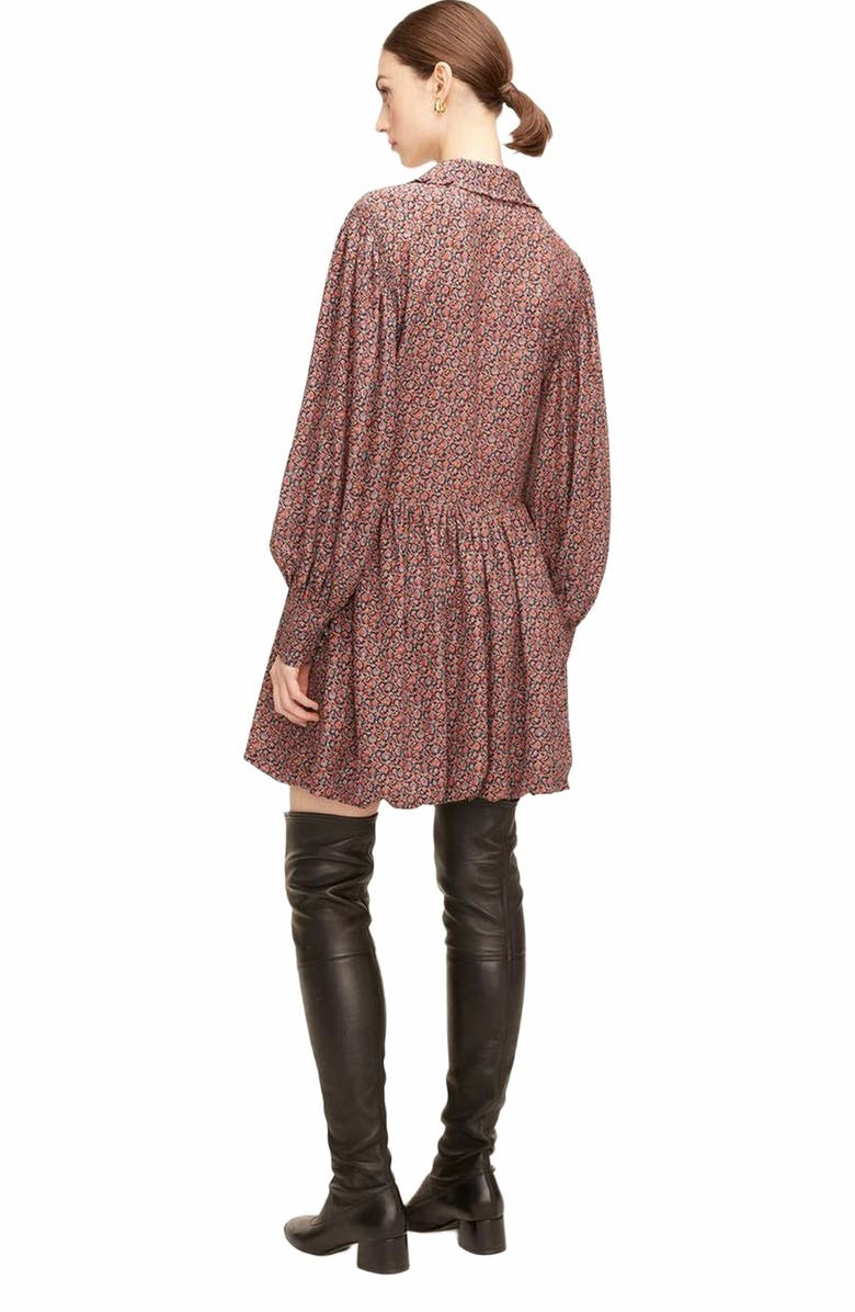 Rebecca Taylor Whisper Roseen Fleur Silk Shirt Dress, Alternate, color, Fleur Navy Combo