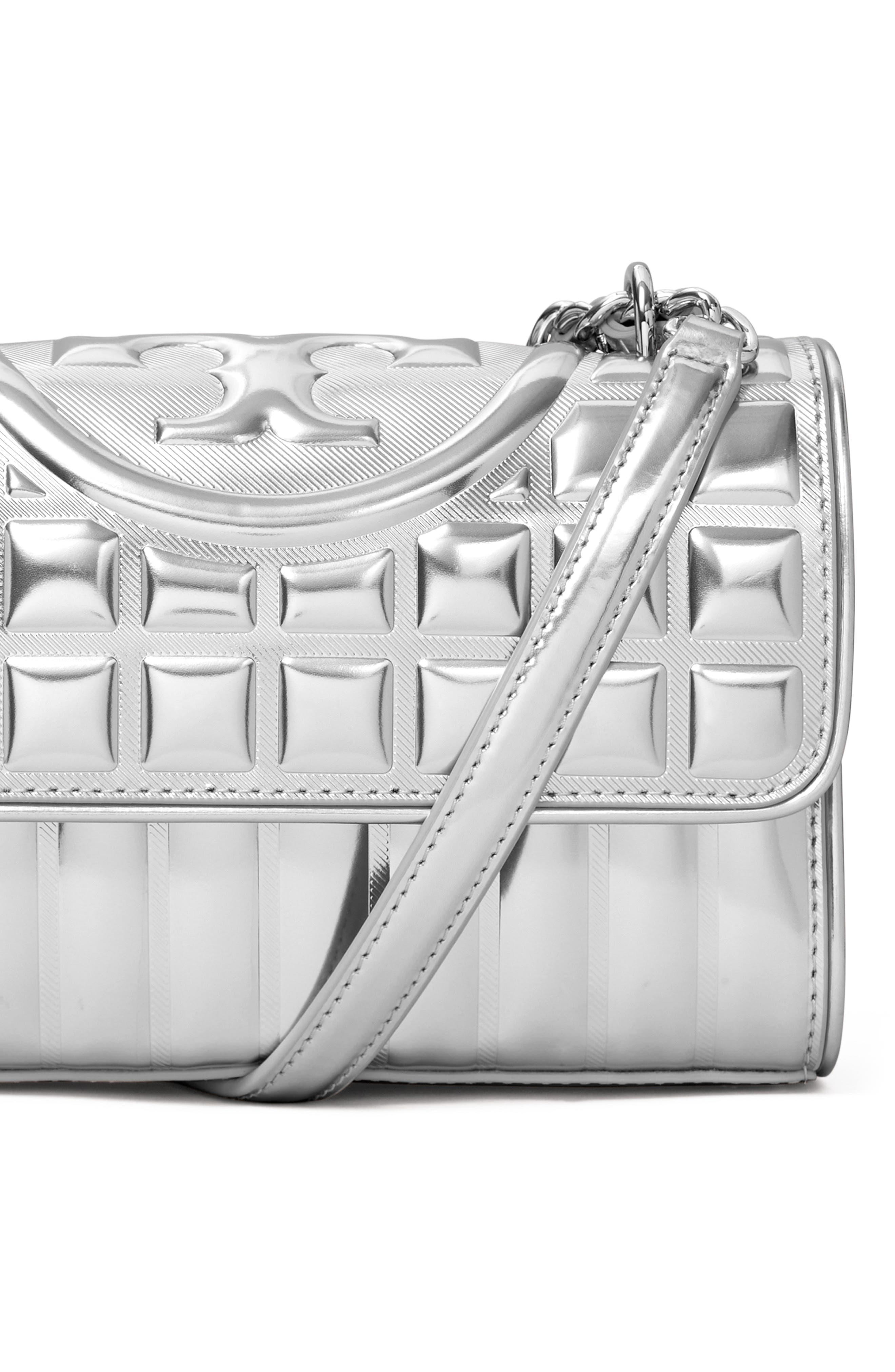 Fleming Metallic Convertible Shoulder Bag, Alternate, color, SILVER