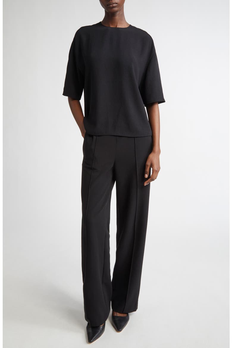 High Waist Wide Leg Pants, Alternate, color, BLACK