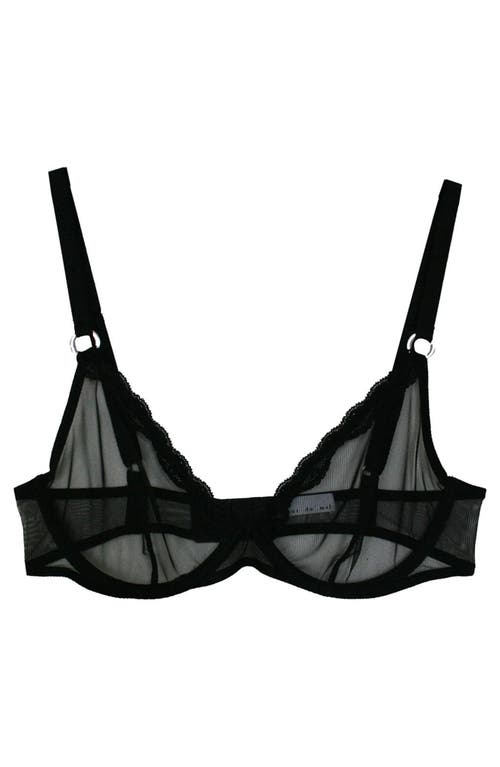 Fleur Du Mal Gardenia Lace Demi Bra In Black