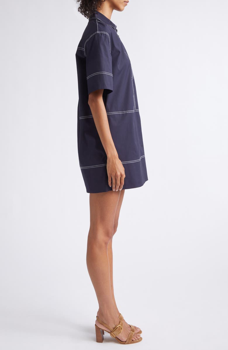 Veronica Beard Phelix Poplin Shift Minidress, Alternate, color, Navy