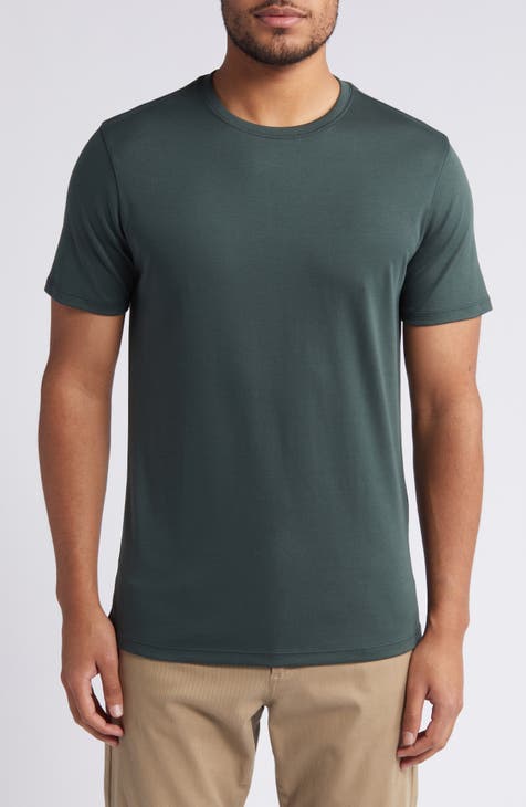 Green popular men's top crewneck T-shirt