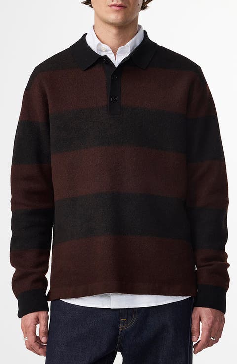 Long Sleeve Wool Rugby Polo Sweater