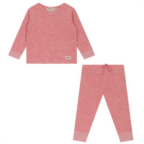 Dot Print 2 Piece Set, Long Sleeve Top & Elastic Waist Bottom