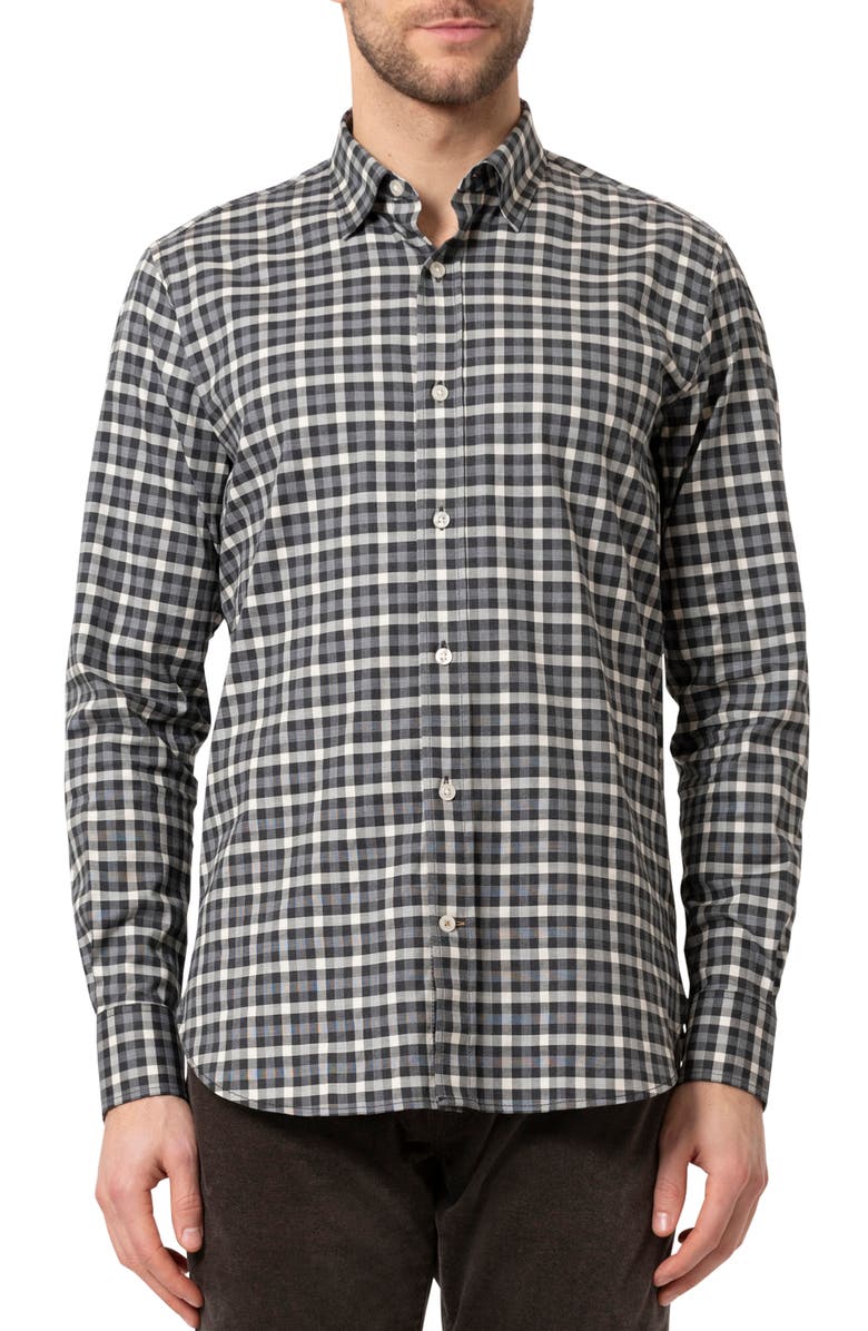 34 Heritage Gingham Stretch Cotton & Lyocell Button-Up Shirt, Main, color, 