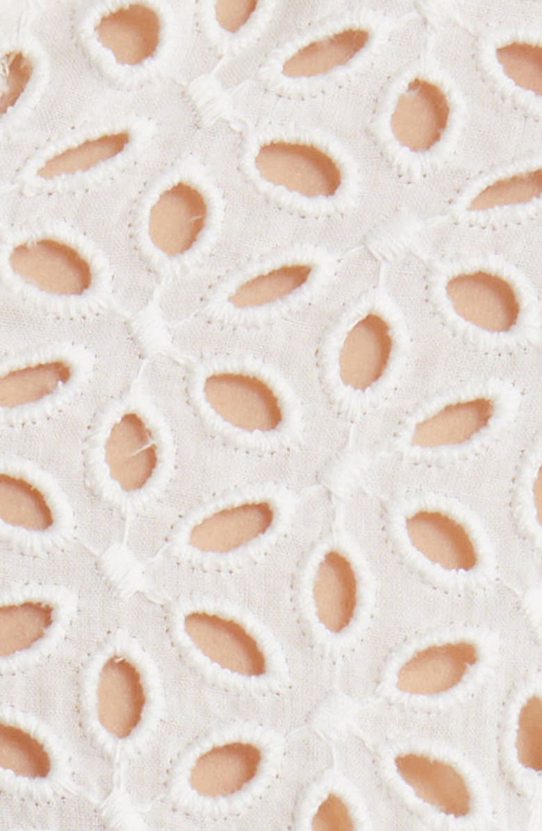 LoveShackFancy Brightline Eyelet Lace Ruffle Top, Alternate, color, 