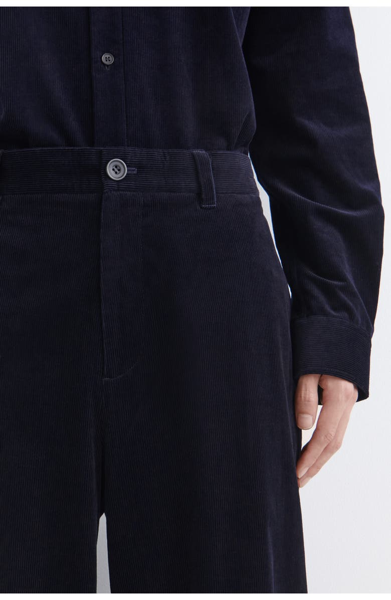 COS Corduroy Relaxed-fit Wide-leg Trousers, Alternate, color, Navy