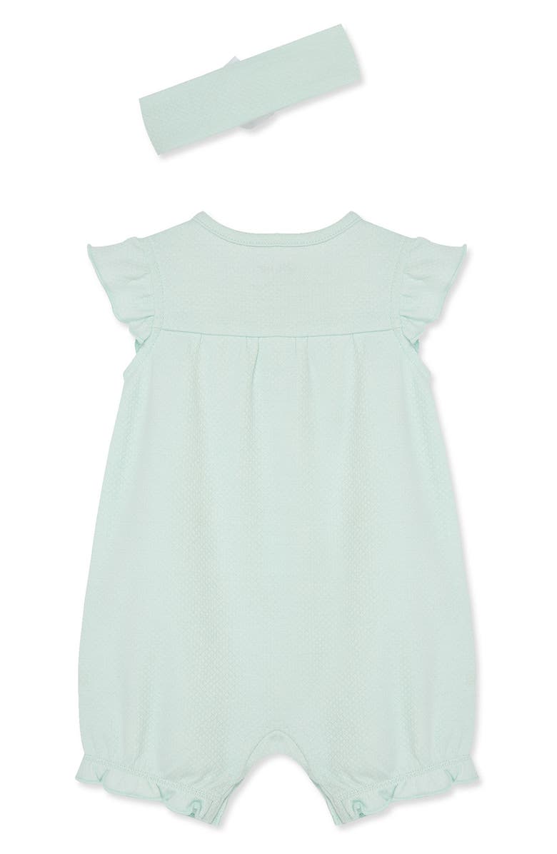 Little Me Embroidered Tulip Romper & Headband Set, Alternate, color,