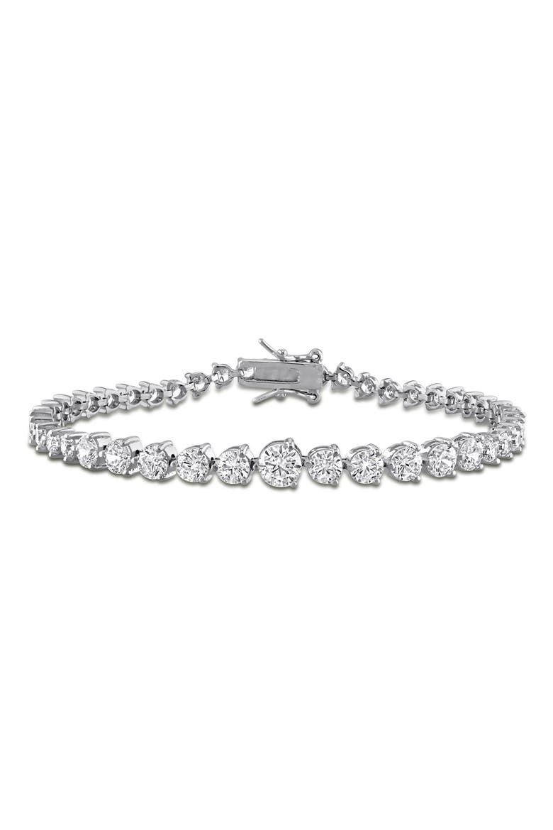 Graduated Lab Created White Sapphire Tennis Bracelet, Main, color, WHITE