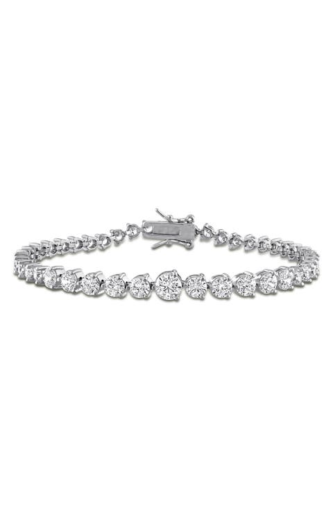 Graduated Lab Grown White Sapphire Tennis Bracelet