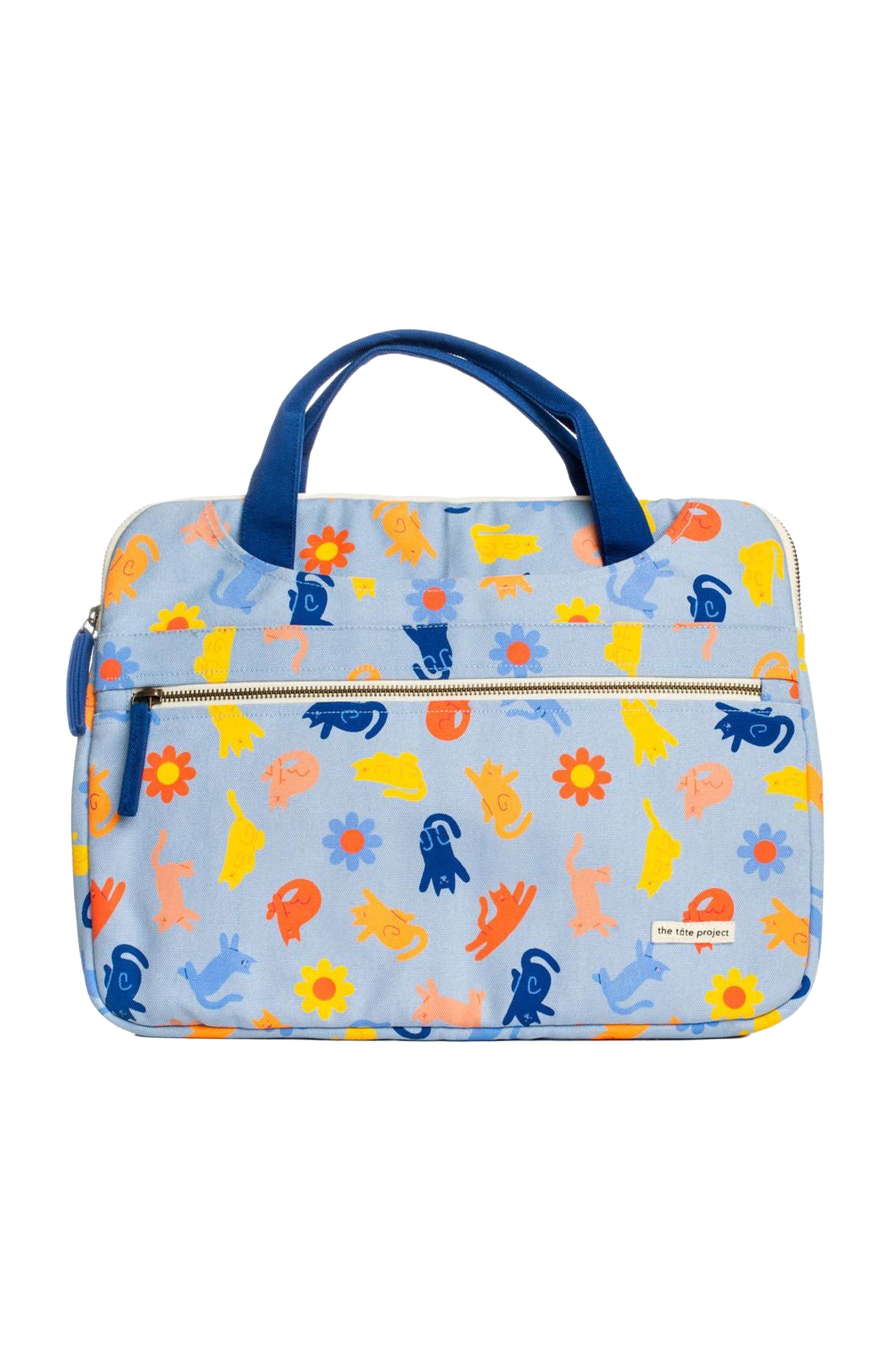 The Tote Project Laptop Case | Meow Meadow, Main, color, Blue