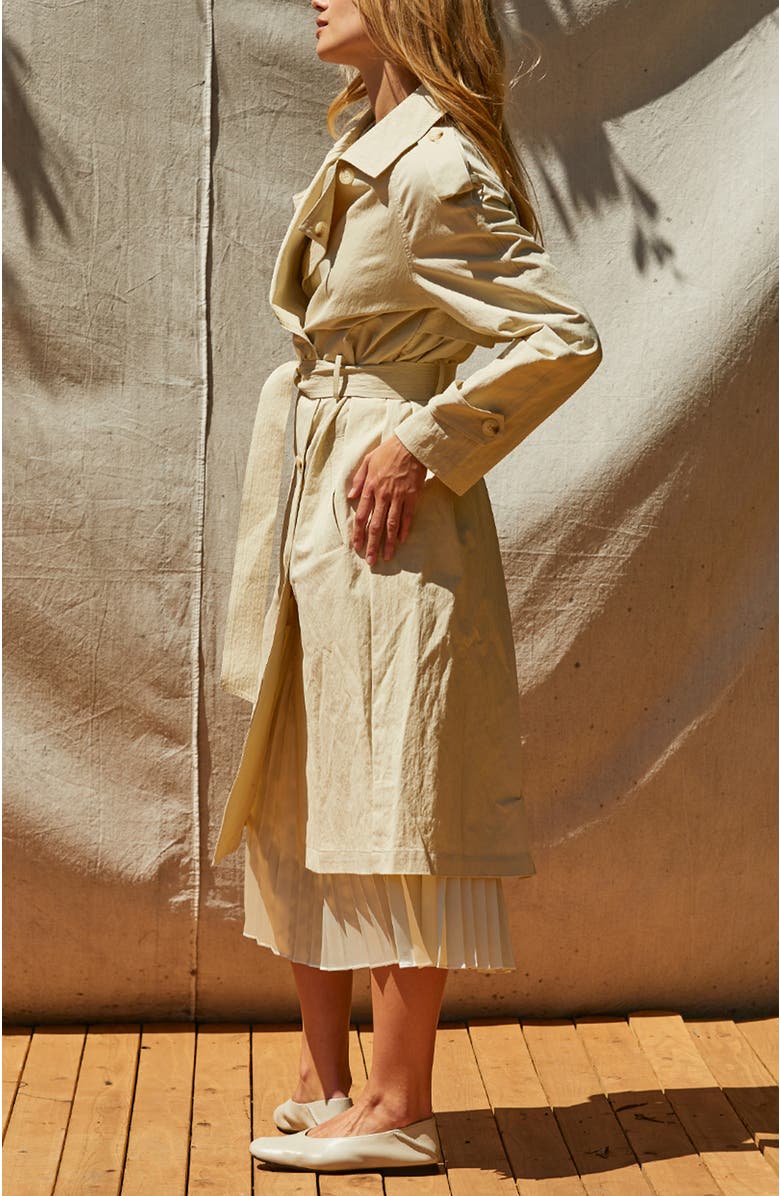 CRESCENT Crushed Trench Coat, Alternate, color, Beige