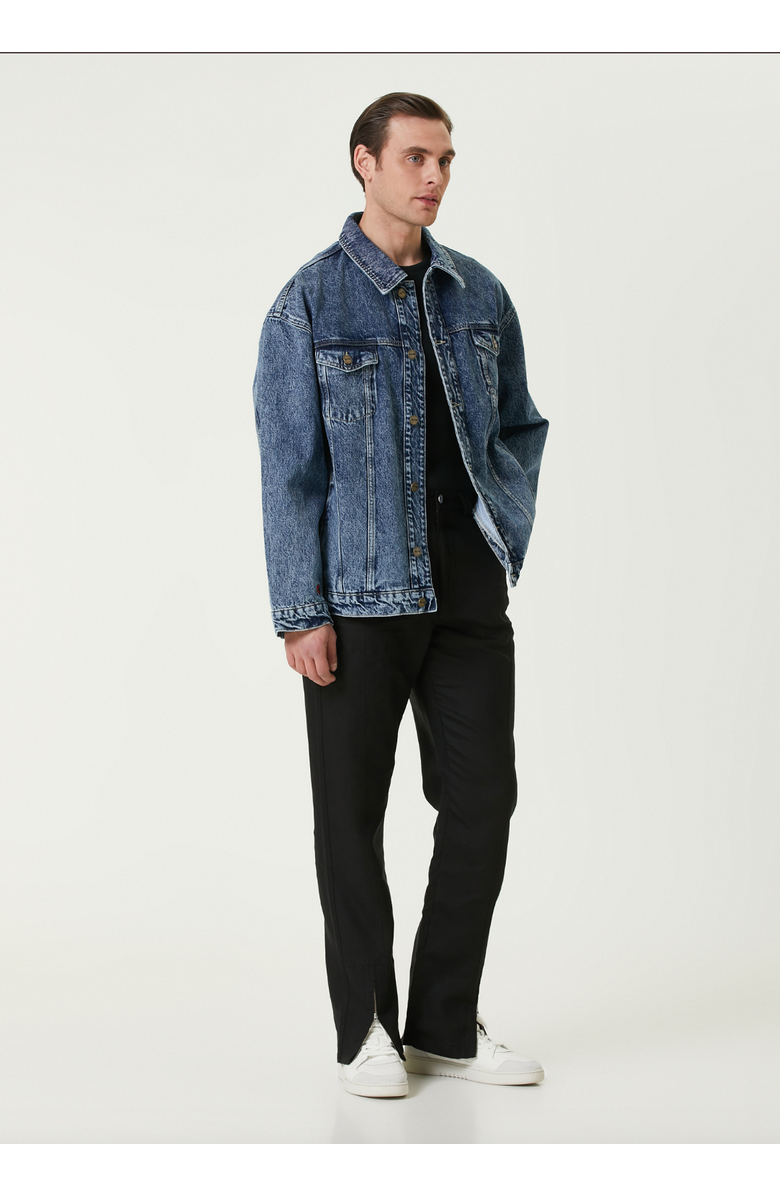 PCFG Pure Cotton Free Heaven Denim Jacket With Washed Effect, Alternate, color, Blue