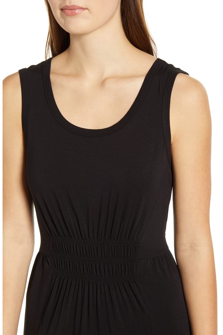 Kamala Tiered Ruffle Jersey Midi Dress, Alternate, color, BLACK