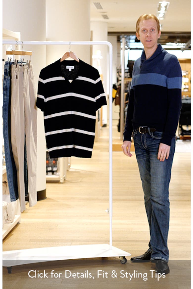 Johnny Collar Short Sleeve Bouclé Sweater Polo video