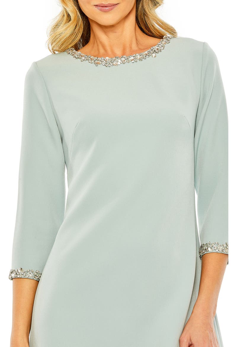 Women's Embellished A-Line Cocktail Dress, Alternate, color, Seafoam