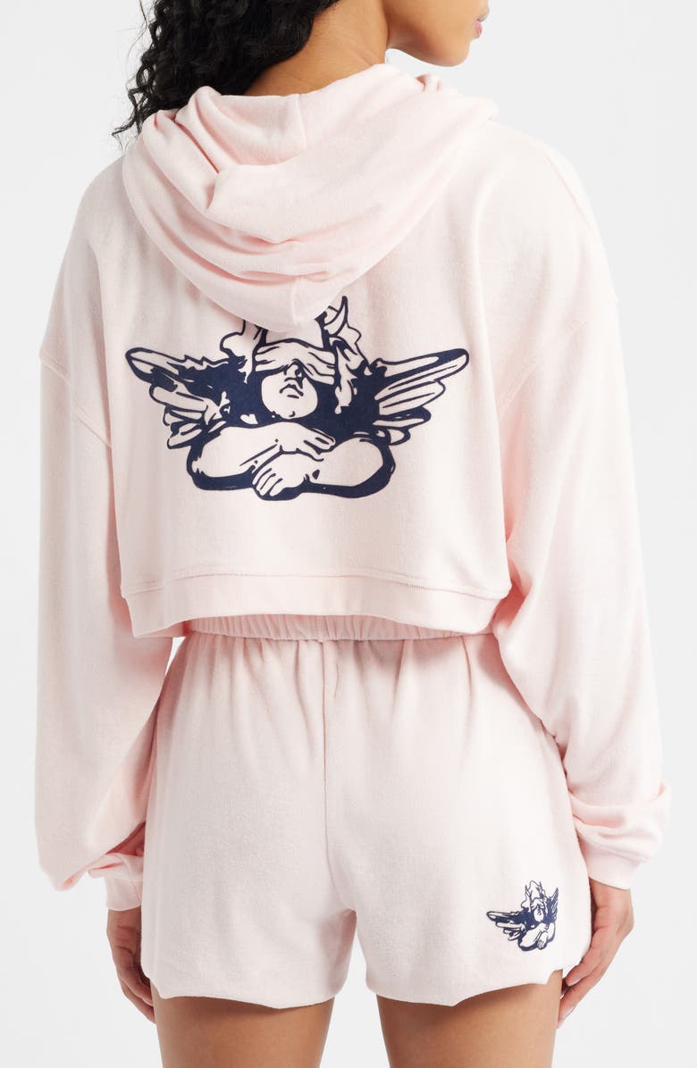 BOYS LIE Starlight Alex Crop Zip-Up Hoodie, Alternate, color, Pink