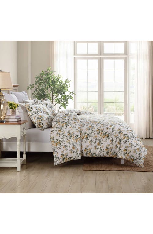 Laura Ashley Roses Duvet Cover & Sham 3-piece Set In Gold/green