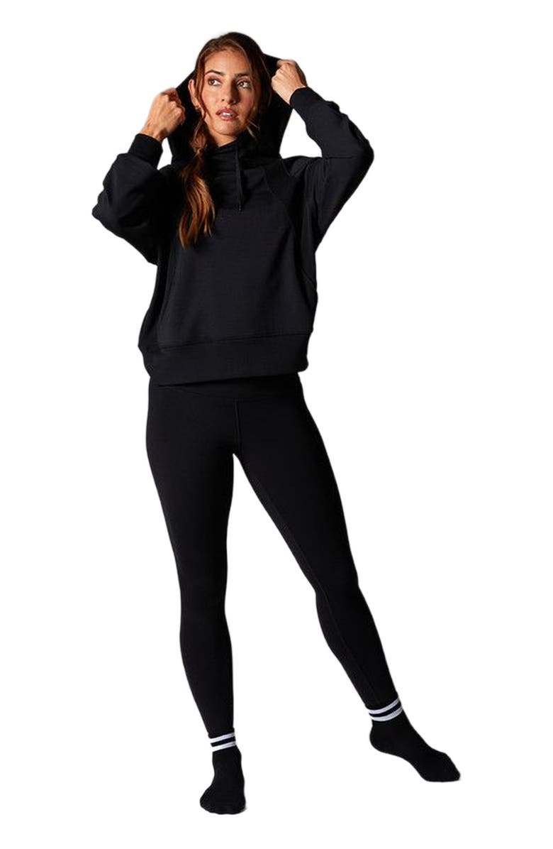 Tavi Cozy Paneled Hoodie, Main, color, Ebony