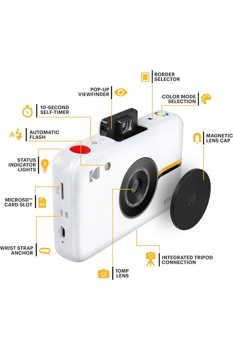 Step Instant Camera Bundle with Paper & Accessories, Alternate, color, White