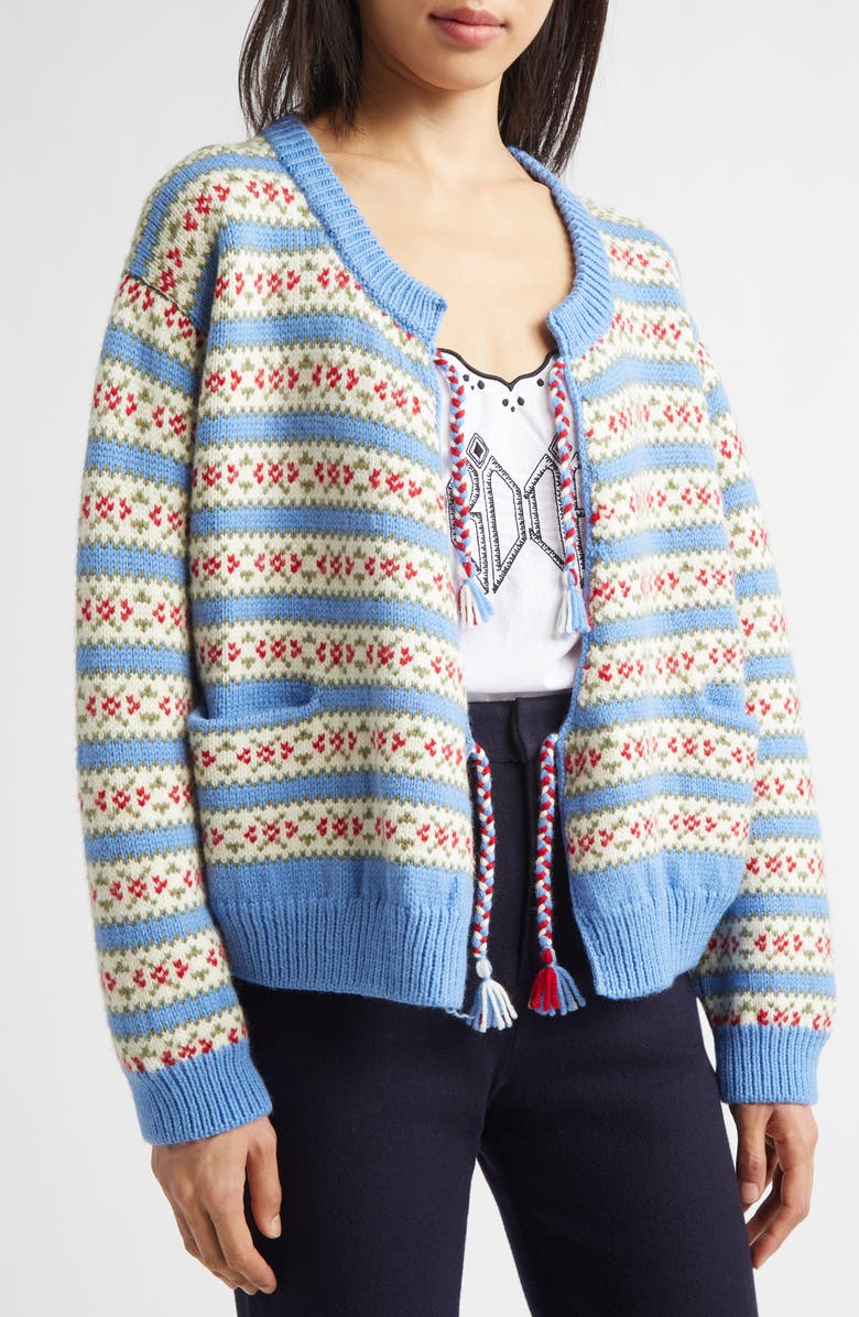 Bode Wedgewood Virgin Wool Cardigan, Alternate, color, Multi