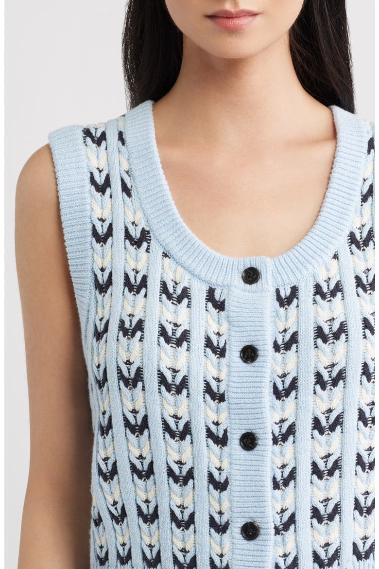 Chance Fair Isle Sleeveless Cardigan, Alternate, color, SKY BLUE