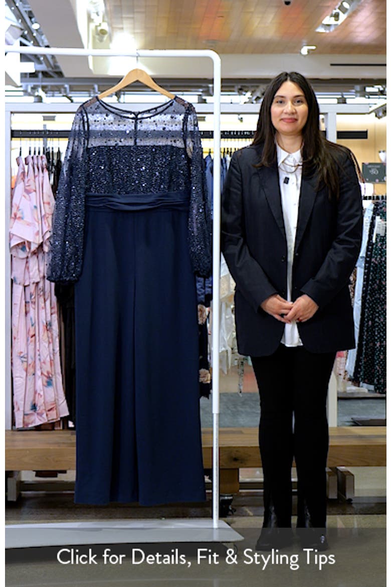 Raelynn Embellished Long Sleeve Wide Leg Jumpsuit video