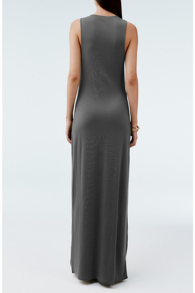 Knot Detail Sleeveless Midi Dress, Alternate, color, CHARCOAL GREY