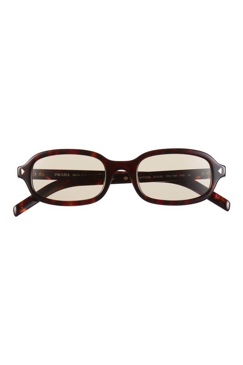 50mm Small Oval Sunglasses, Main, color, LIGHT BROWN