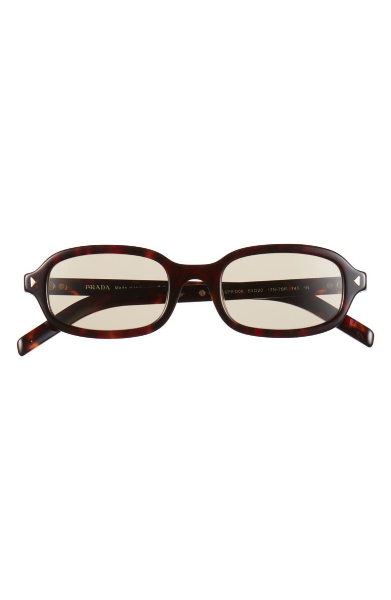 Prada 50mm Small Oval Sunglasses, Main, color, Light Brown