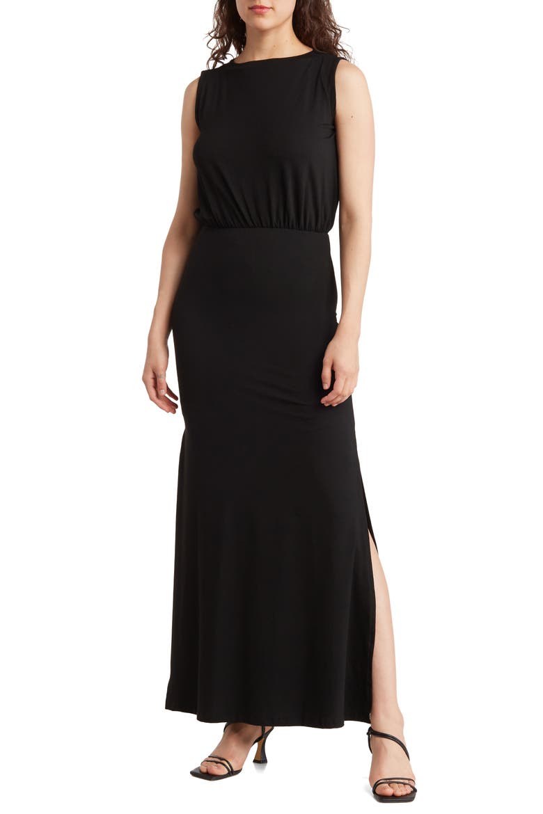 Sleeveless Maxi Dress, Main, color, BLACK