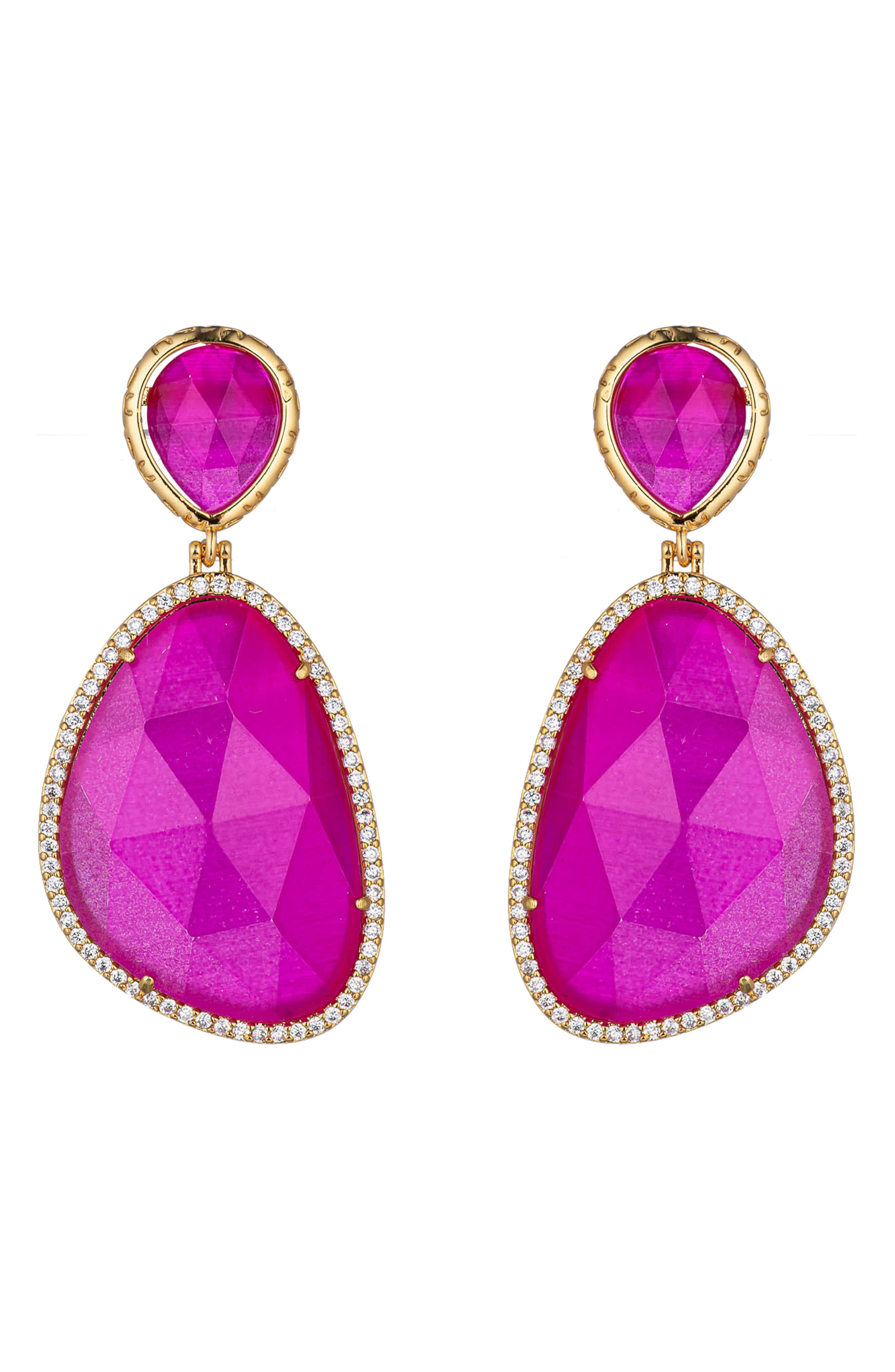 EYE CANDY LOS ANGELES Anya Purple Drop Earrings