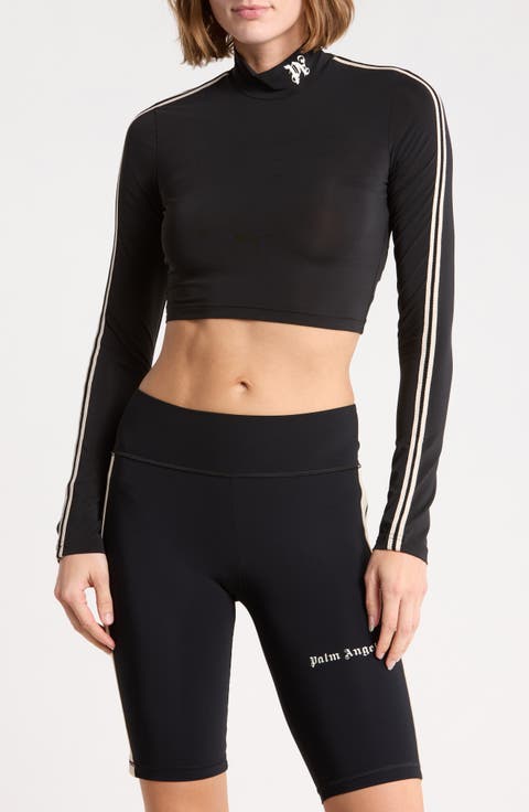 Mock Neck Long Sleeve Crop Top