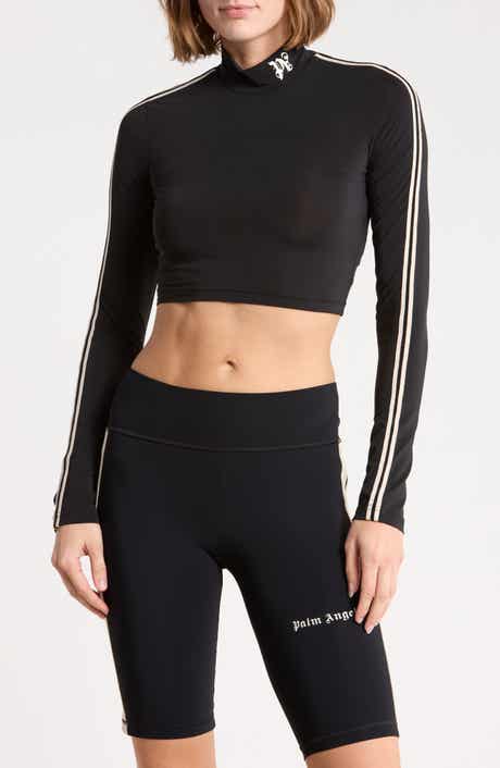 Mock Neck Long Sleeve Crop Top