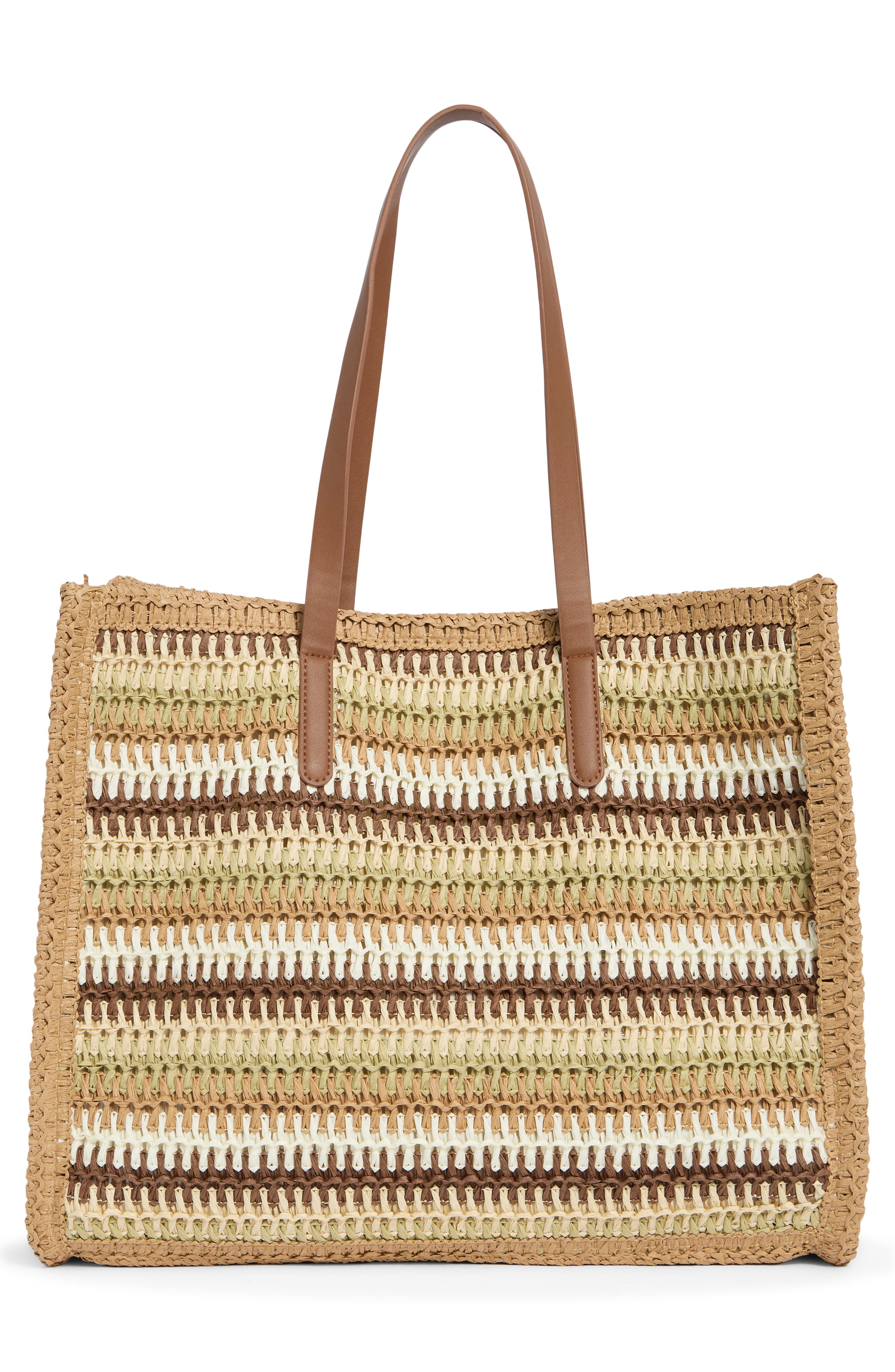 Dolce Vita Citrine Woven Straw Tote, Alternate, color, Brown Multi