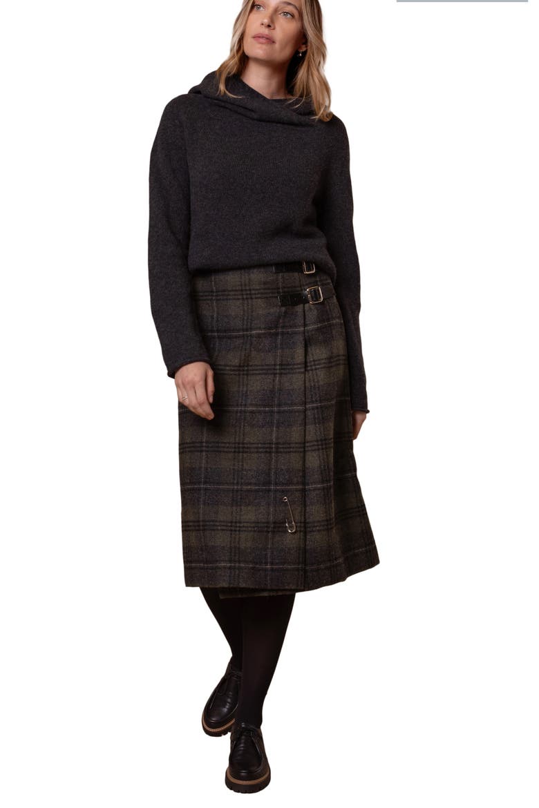 Midi Celt Kilt Plaid Skirt, Alternate, color, CAIRNGORM HEATH