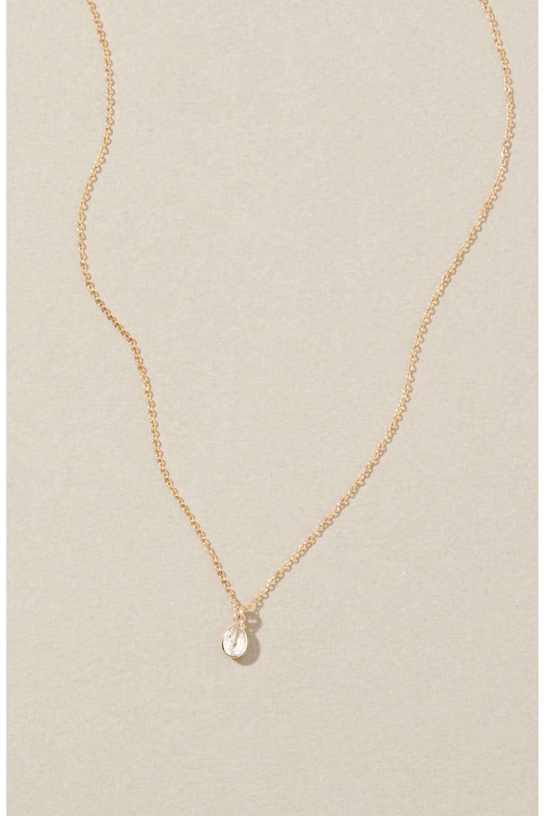 Everett White Topaz Pendant Necklace, Alternate, color, GOLD
