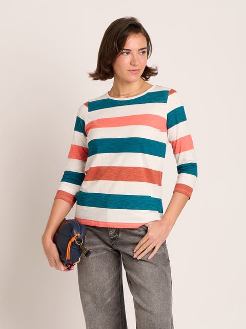 Lulworth Striped 3/4 Sleeve T-Shirt
