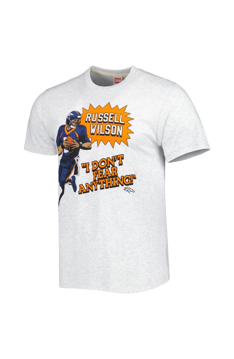 Homage Men's Homage Russell Wilson Ash Denver Broncos Caricature Player Tri-Blend T-Shirt, Alternate, color, 