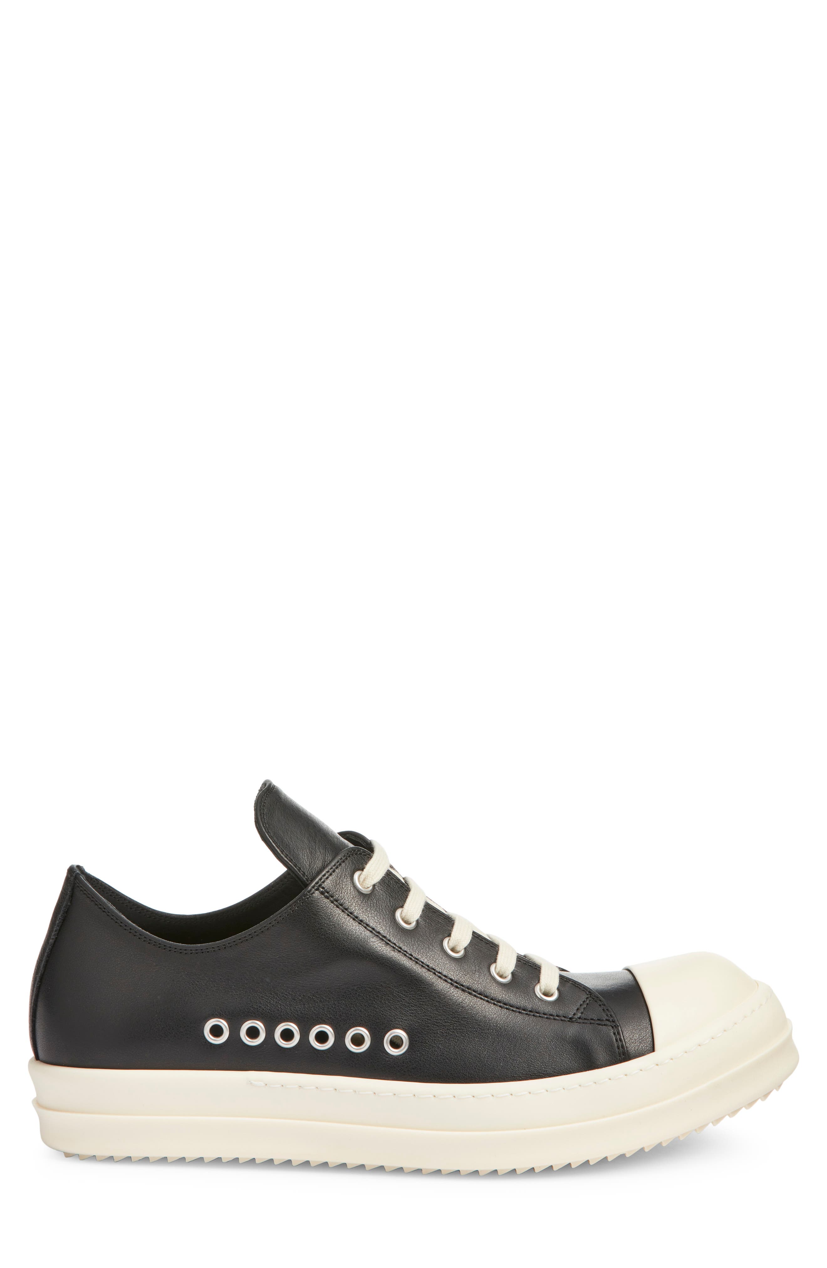 Rick Owens Low Top Sneaker, Alternate, color, Black/ Milk/ Milk