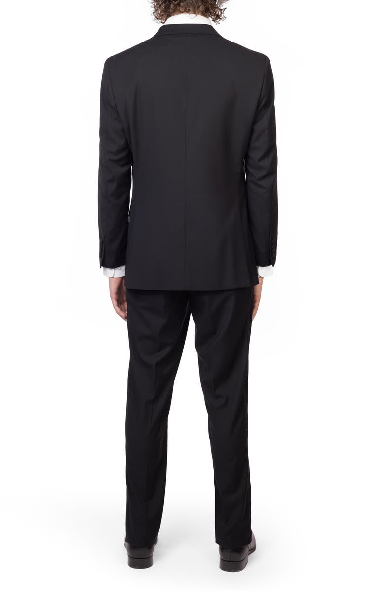 ZANETTI Black Slim Fit Mélange Tuxedo, Alternate, color, Black