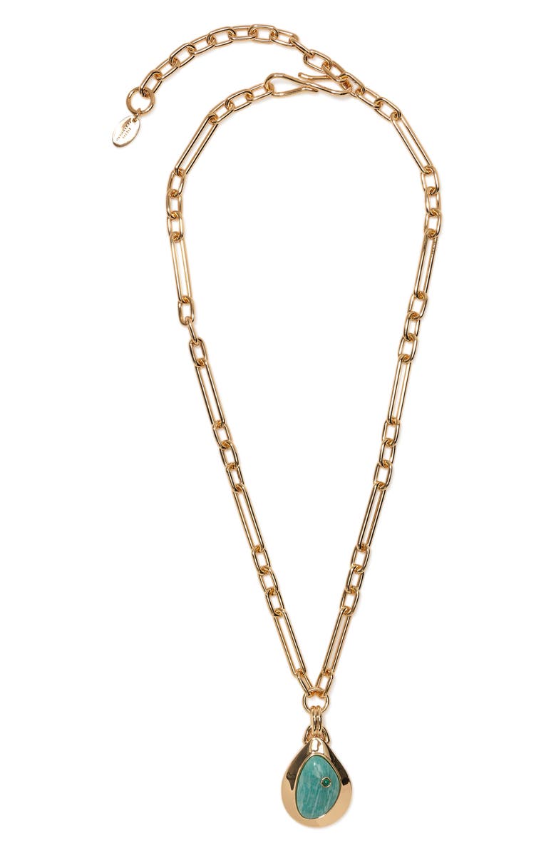 Lizzie Fortunato Pond Amazonite Pendant Necklace, Main, color, Blue