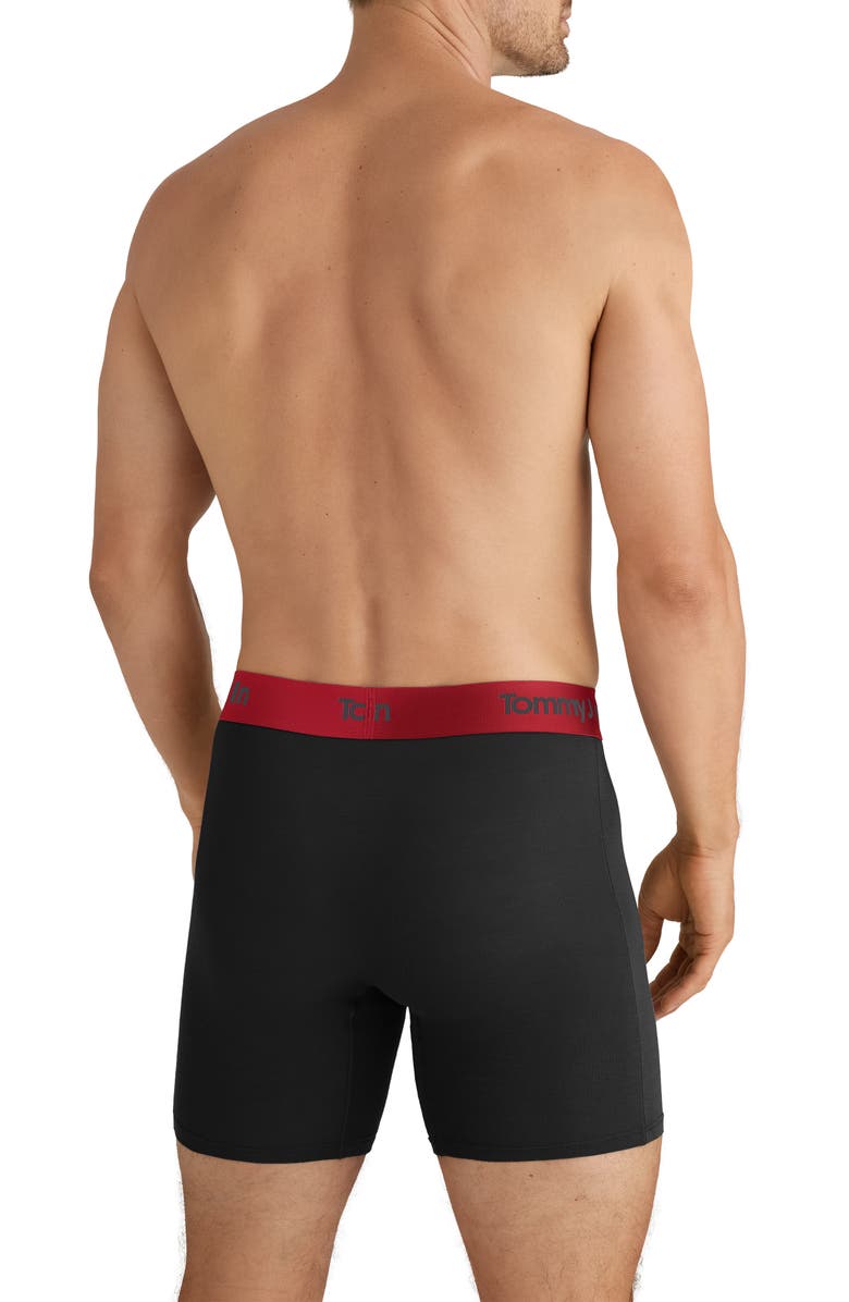 Tommy John Second Skin 6-Inch Boxer Briefs, Alternate, color, Black/ Haute Red Wb