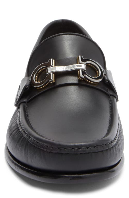 Ferragamo Avril Double Gancio Bit Loafer In Black