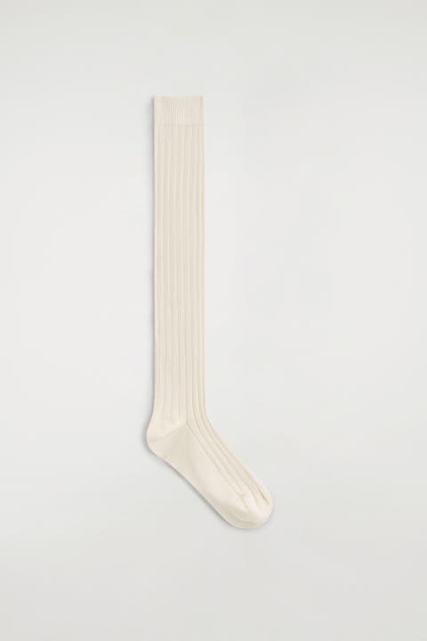 Ribbed Silk Knee Socks