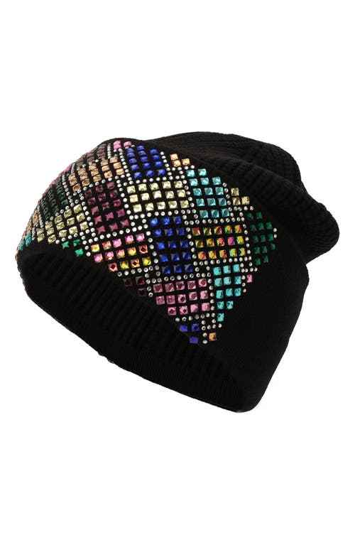 Kurt Geiger London Crystal Embellished Beanie In Black