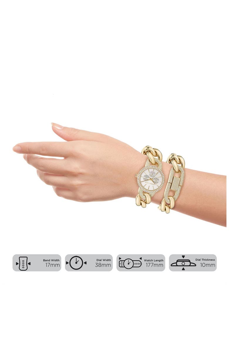 Chain Watch & Bracelet Set, 32mm, Alternate, color, GOLD